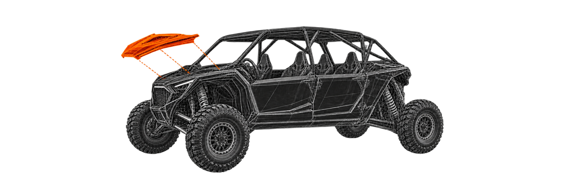 Body Kit hood exploded coverage view