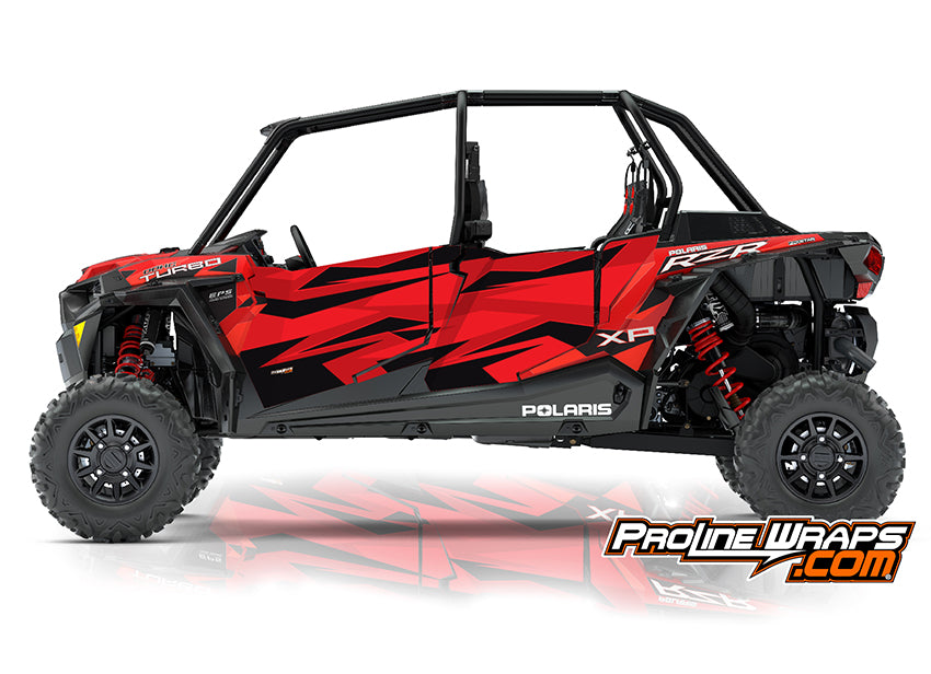 2018 Polaris RZR XP 4 Turbo EPS Four Door Factory Graphic Kit Sunset Red