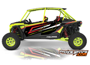 2021 Polaris RZR XP4 Turbo S Four Door Factory Graphic Kit Lifted Lime