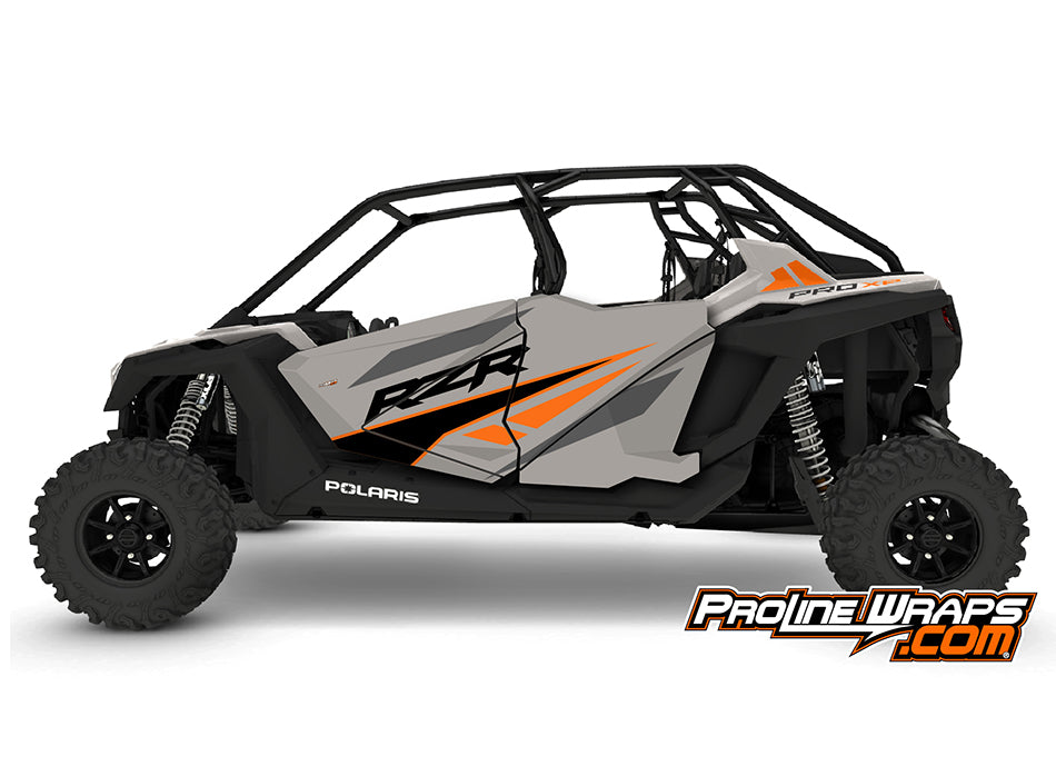 2022 Polaris RZR Pro XP 4- Ghost Gray- Factory Aluminum Doors Graphics Kit