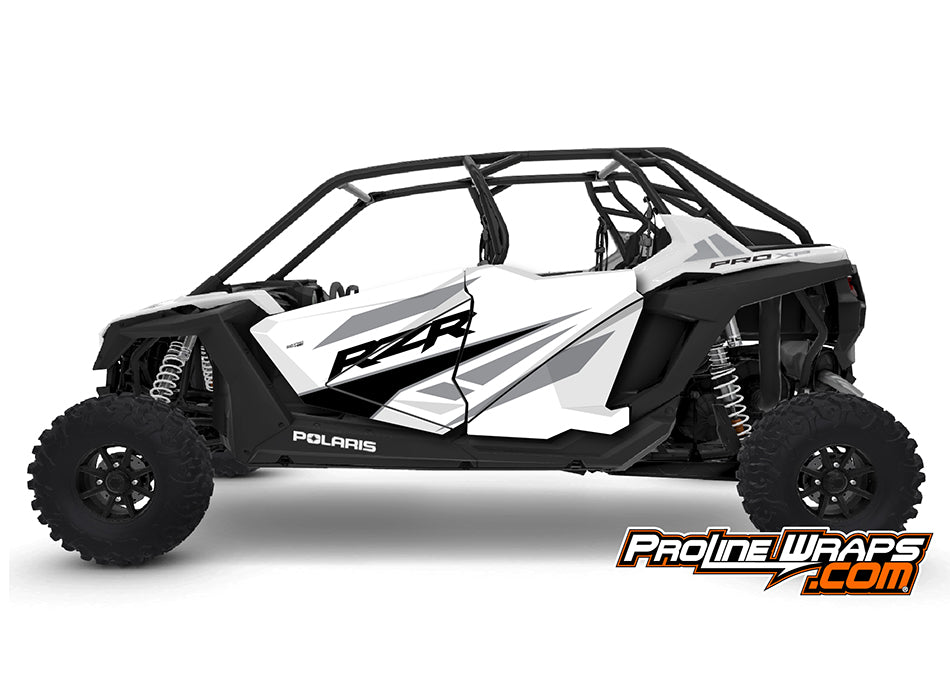 2022 Polaris RZR Pro XP 4- White Lightning- Factory Aluminum Doors Graphics Kit