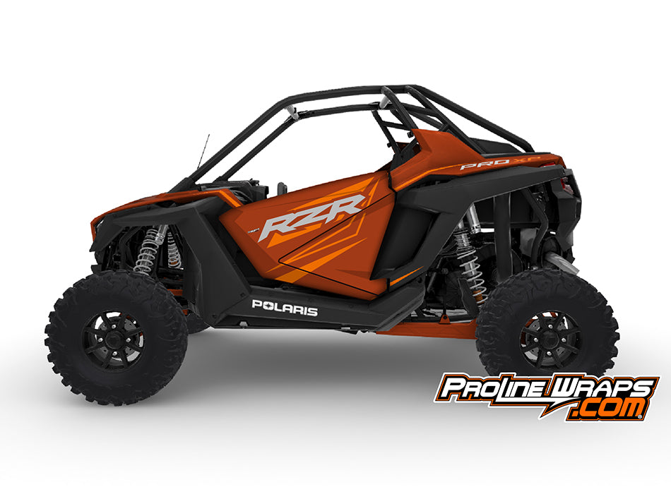 2022 Polaris RZR Pro XP 2- Matte Orange Rust- Factory Aluminum Doors Graphics Kit