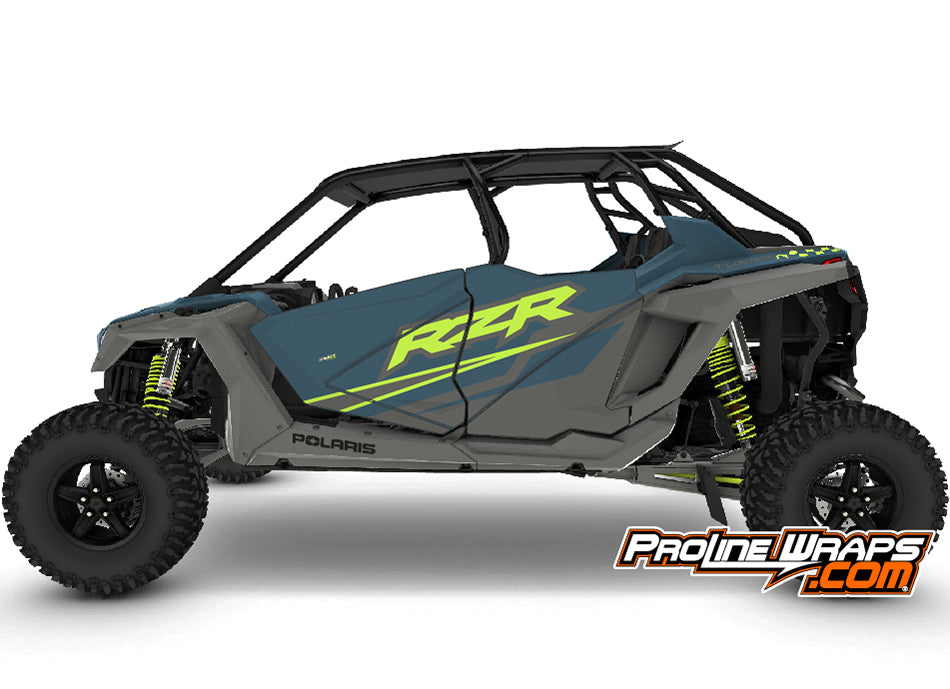 2022 Polaris RZR XP4 Turbo R Four Door Factory Graphic Kit Blue Slate