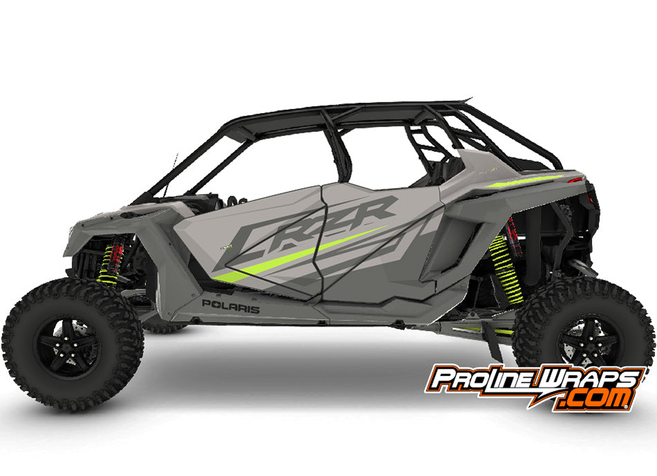 2022 Polaris RZR XP4 Turbo R Four Door Factory Graphic Kit Ghost Gray