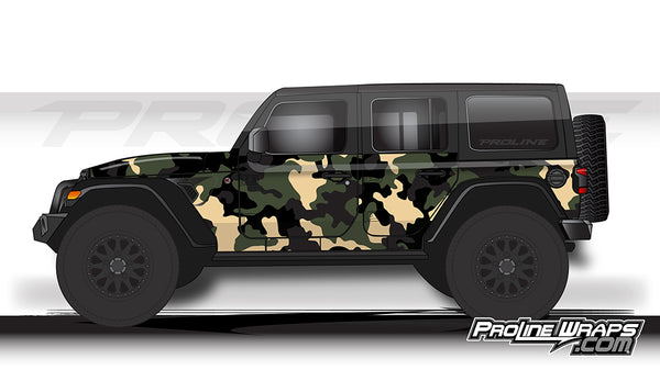 Jeep Wrangler JL Wrap Kit 4DR Camo Proline Wraps